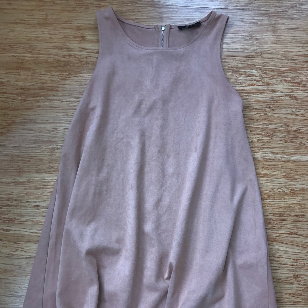 Faux Suede Tan Dress